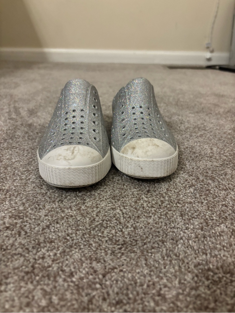 J1 Native Silver Glitter Jefferson Slip-On Kids Shoes